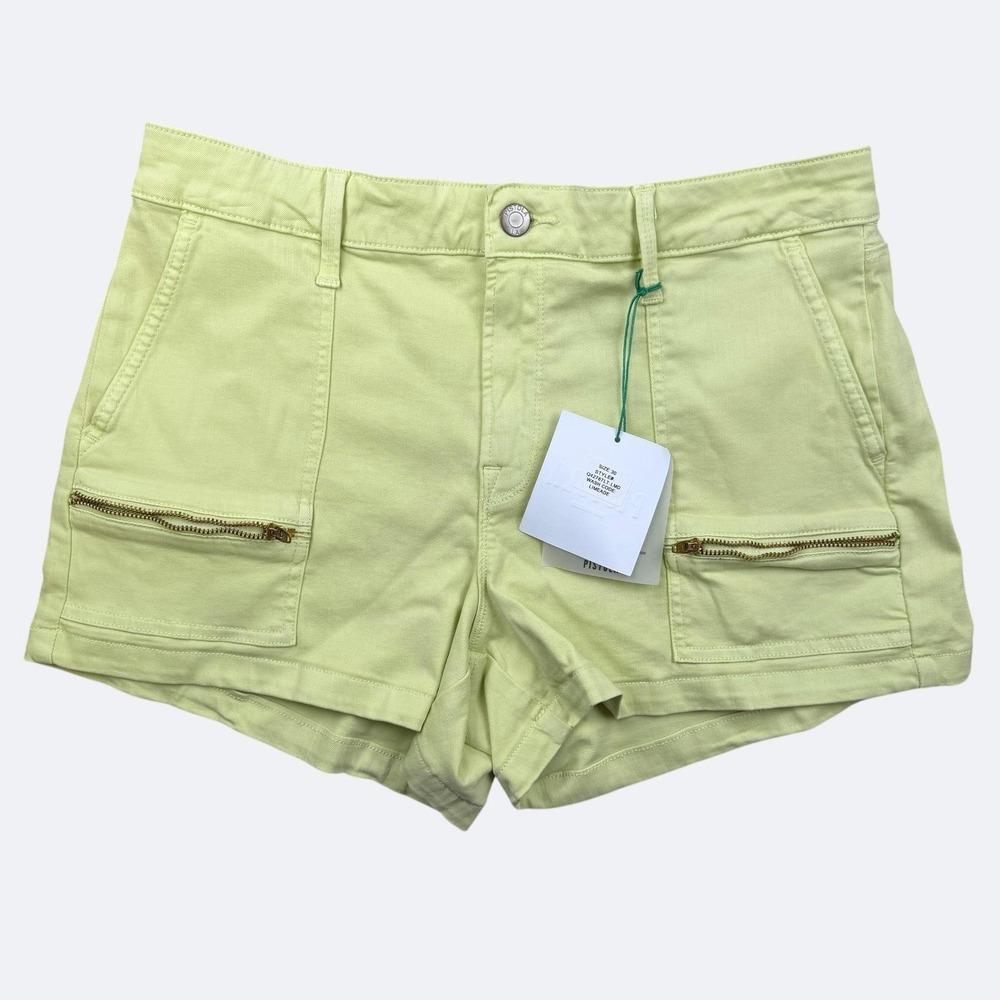 Pistola Shorts Womens 30 Green Utility Zip Pocket Twill Casual Summer Stretch